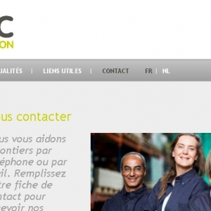 Page de contact du site web Carodec